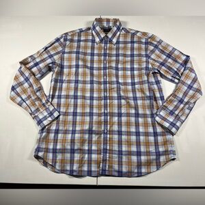 Paul & Shark Yachting Shirt Men’s 44 XL Blue Plaid Button Down Cotton